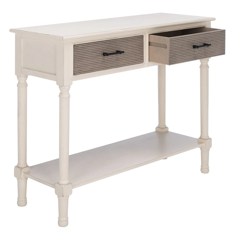 Console SAFAVIEH Sinda à 2 tiroirs - 35,5 cm L x 13 cm l x 29,5 cm H - 36 cm L x 13 cm P x 30 cm H