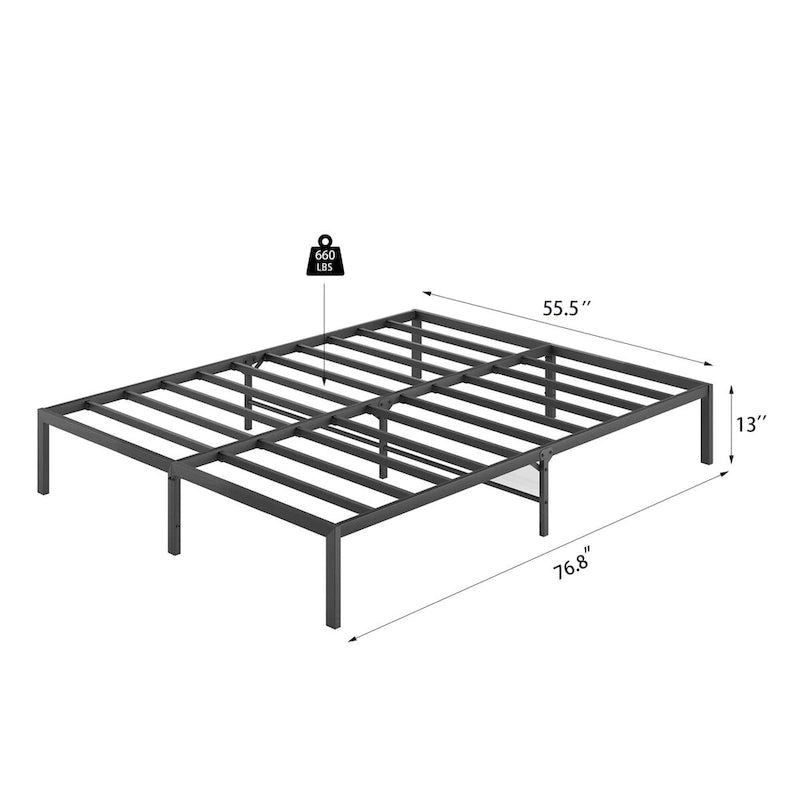 Cadre de lit plateforme en métal pour lit King/Queen/Full, cadre en métal robuste