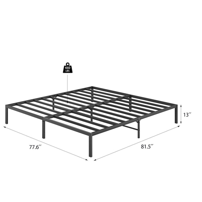 Cadre de lit plateforme en métal pour lit King/Queen/Full, cadre en métal robuste
