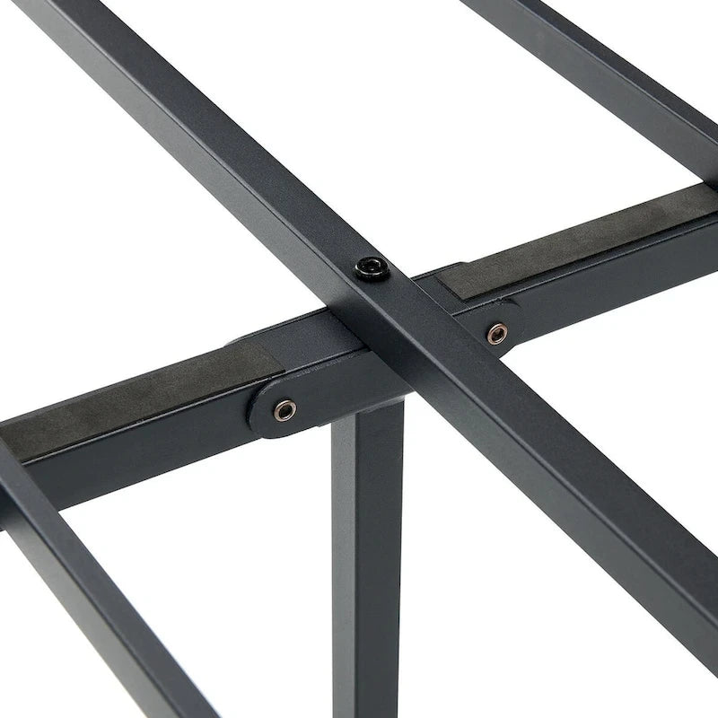 Cadre de lit plateforme, tête de lit rustique en bois vintage