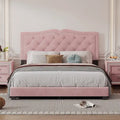 Cadre de lit rembourré Queen Size avec motif à rivets