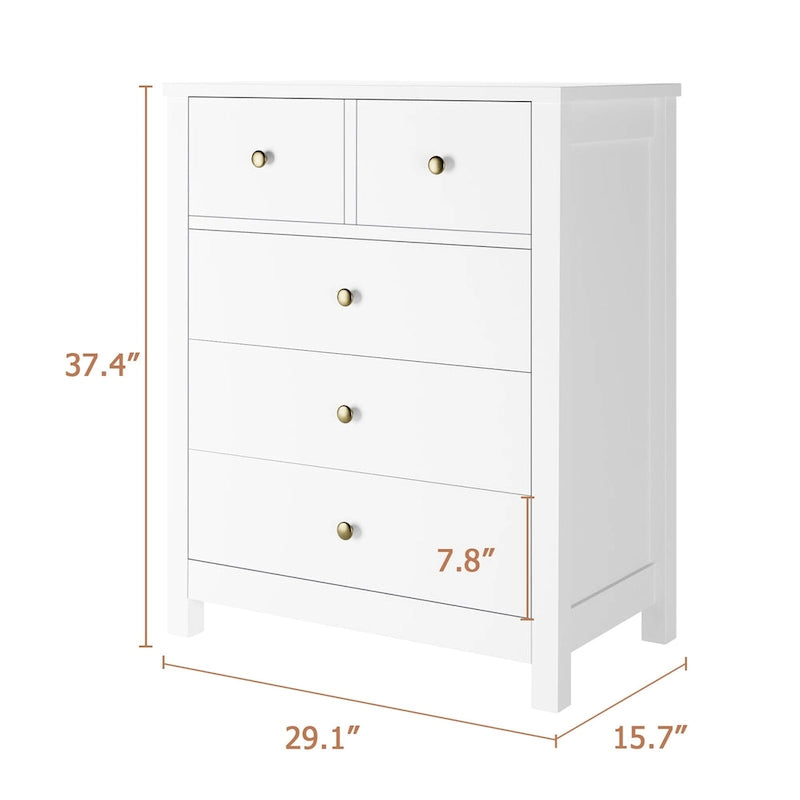 Commode à 5 tiroirs pour chambre à coucher de style moderne