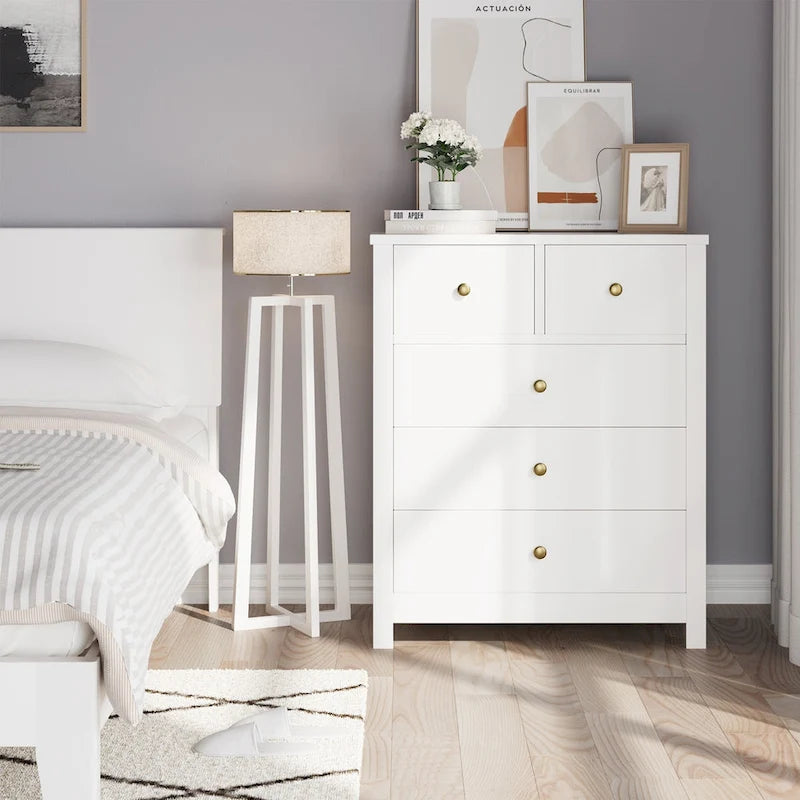 Commode à 5 tiroirs pour chambre à coucher de style moderne