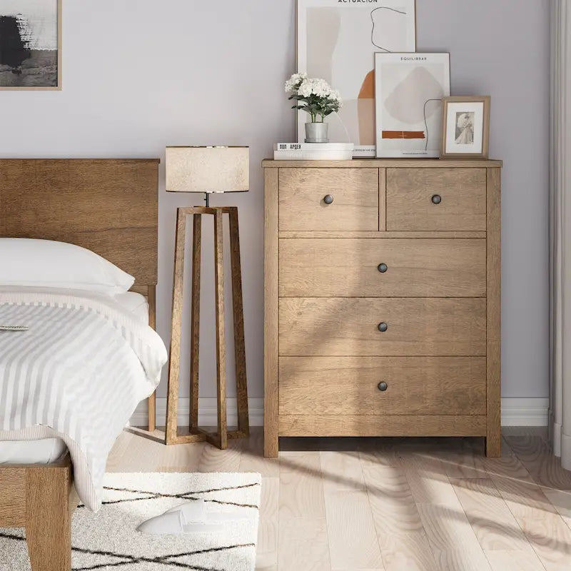 Commode à 5 tiroirs pour chambre à coucher de style moderne
