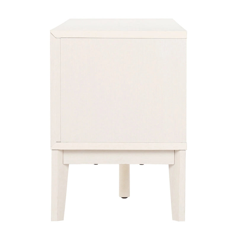 Meuble TV Damien 58 po, style ferme, avec 3 compartiments de rangement et portes coulissantes, compatible avec les téléviseurs jusqu'à 65 po, avec système de gestion des câbles, par JONATHAN Y - 58