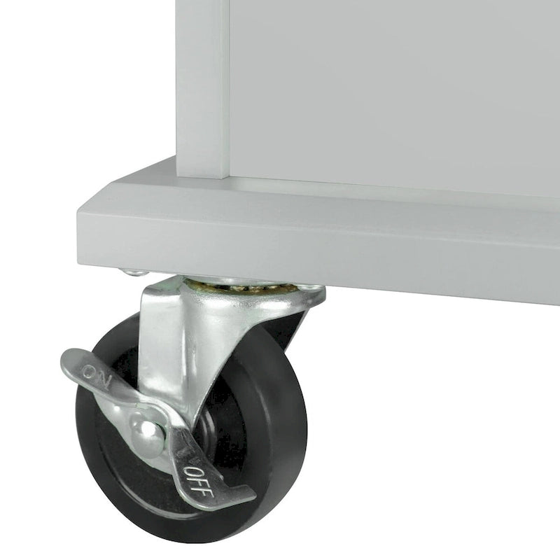 Chariot de cuisine en bois d'hévéa avec abattant, étagère de rangement interne et 2 tiroirs