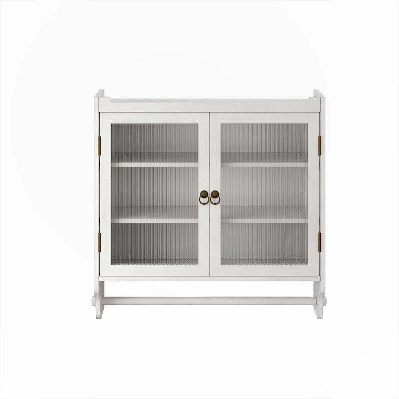 Armoire murale vitrée à trois niveaux de rangement