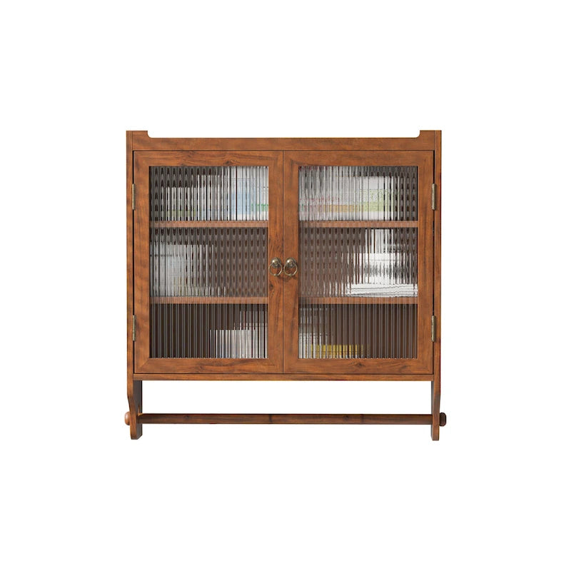 Armoire murale vitrée à trois niveaux de rangement