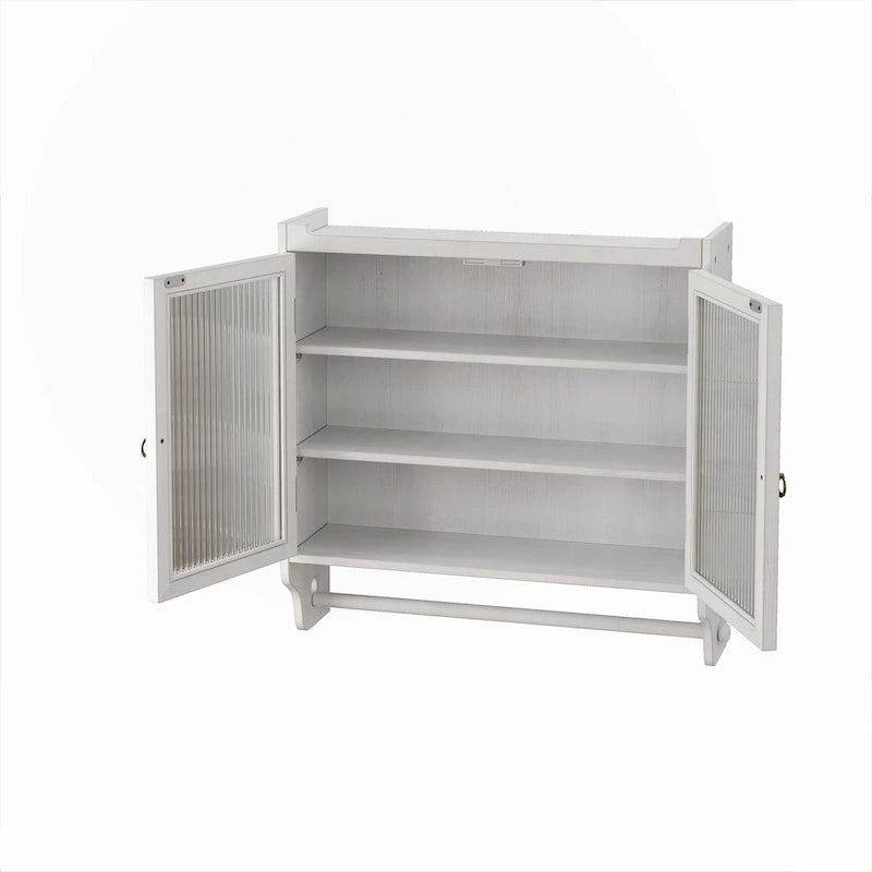 Armoire murale vitrée à trois niveaux de rangement