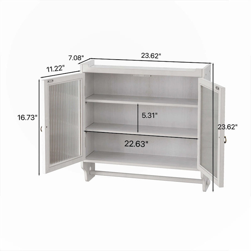 Armoire murale vitrée à trois niveaux de rangement