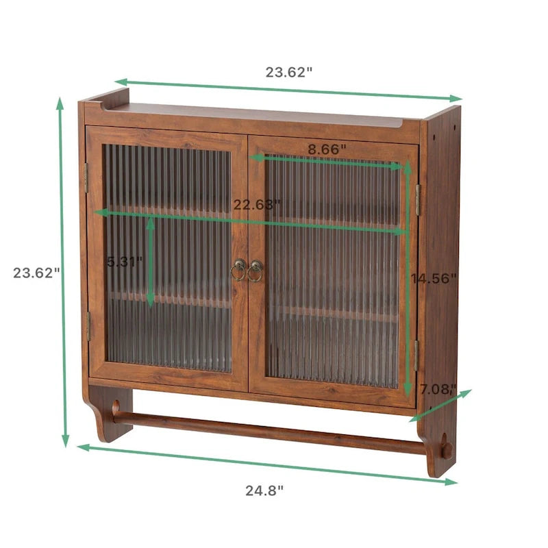 Armoire murale vitrée à trois niveaux de rangement