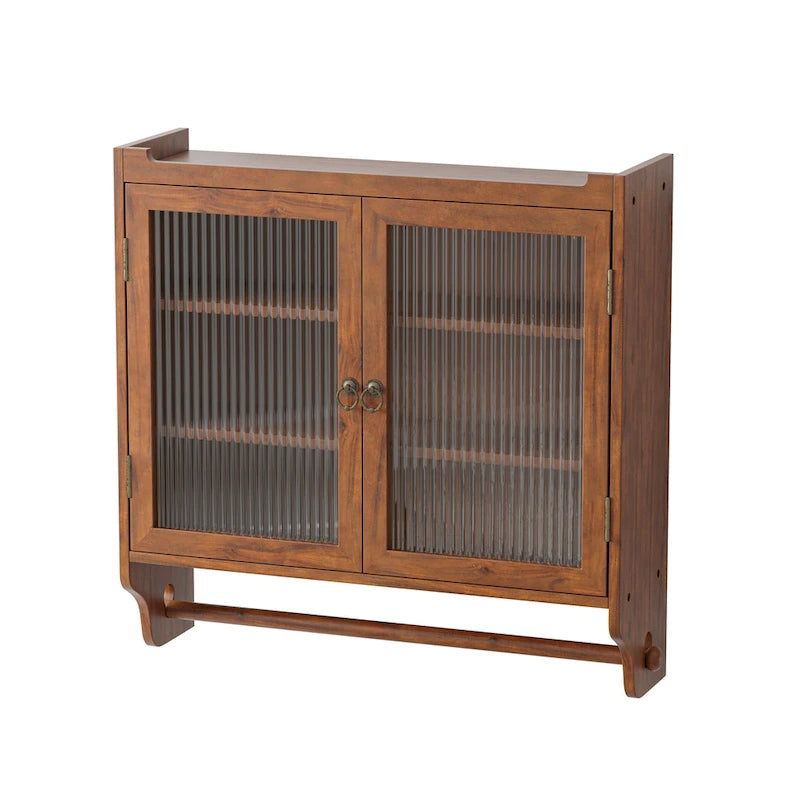 Armoire murale vitrée à trois niveaux de rangement