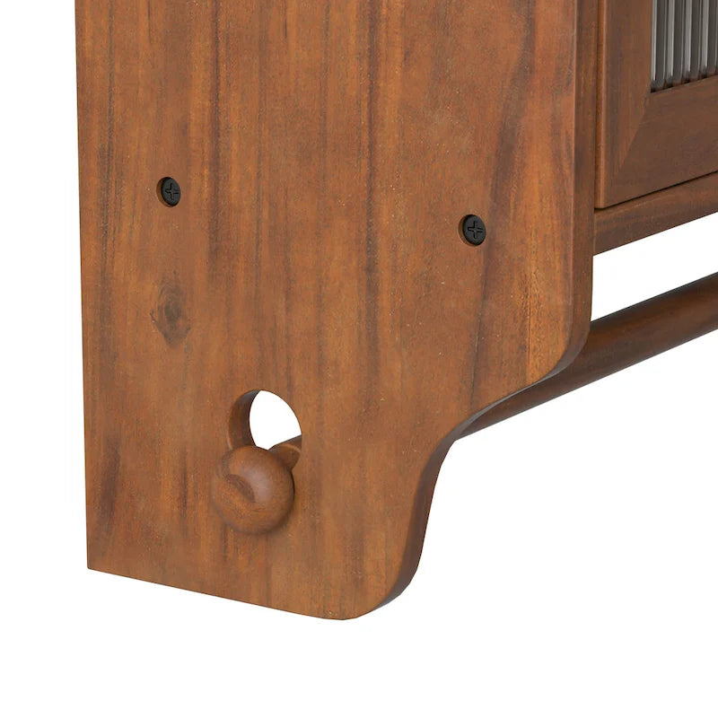 Armoire murale vitrée à trois niveaux de rangement