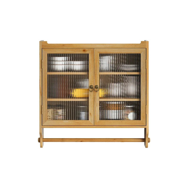 Armoire murale vitrée à trois niveaux de rangement