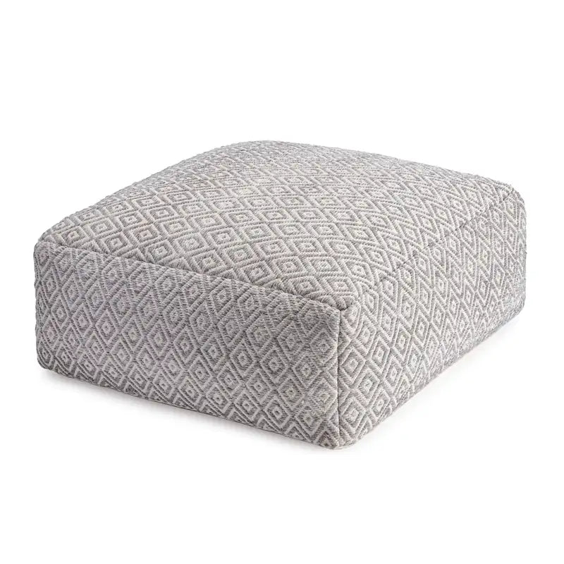 Pouf ottoman carré surdimensionné beige Jani Willamette 34 pouces - Repose-pieds élégant pour salon, chambre