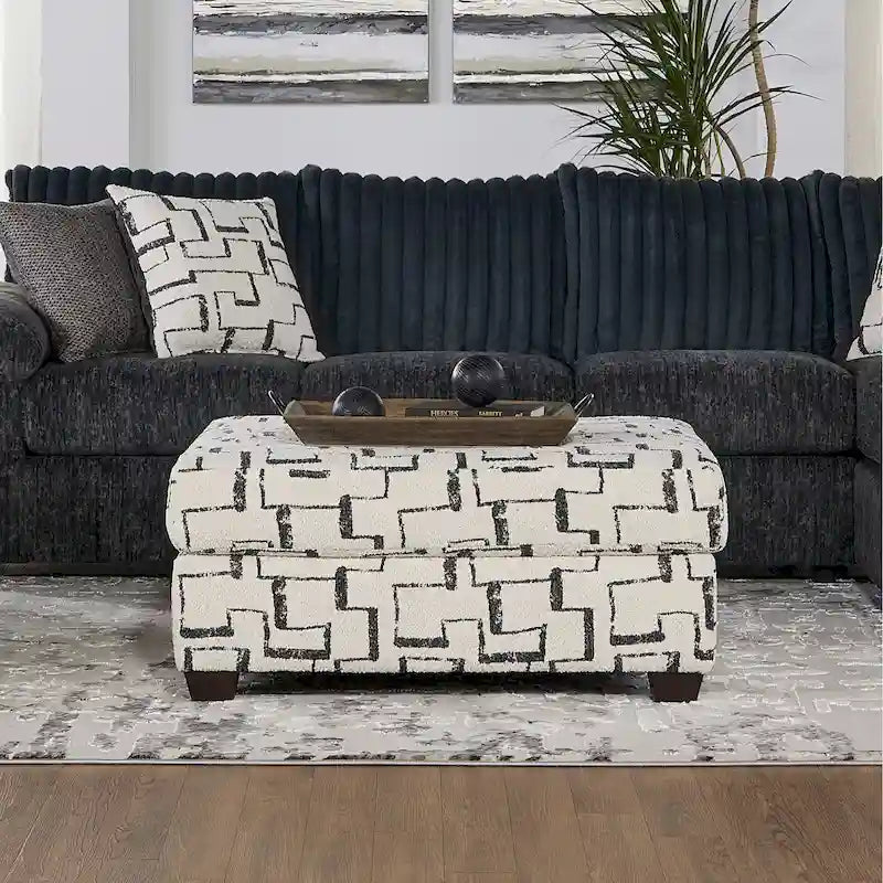 Pouf à motifs géométriques Nason de Roundhill Furniture