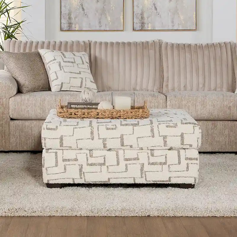 Pouf à motifs géométriques Nason de Roundhill Furniture