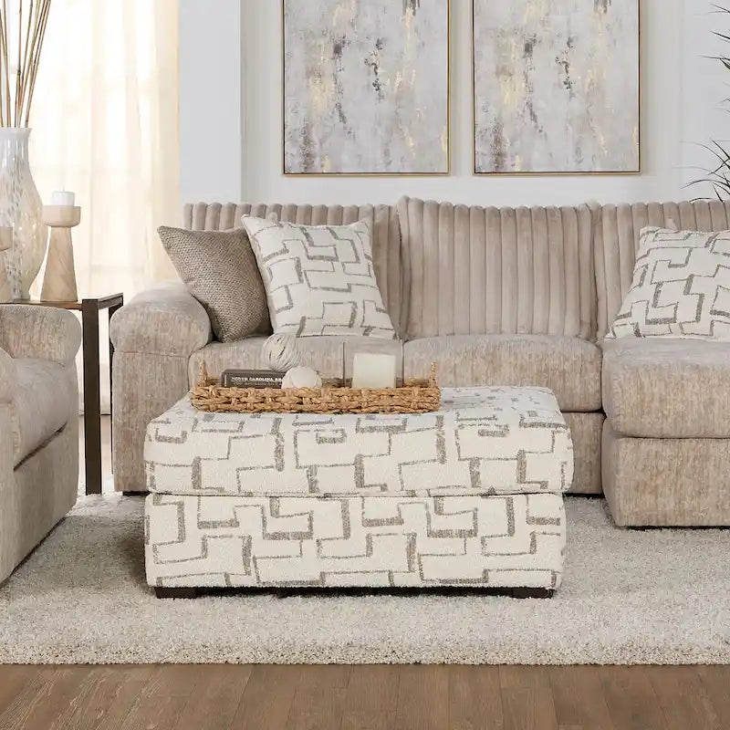 Pouf à motifs géométriques Nason de Roundhill Furniture
