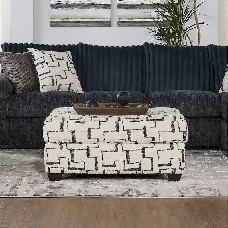Pouf à motifs géométriques Nason de Roundhill Furniture