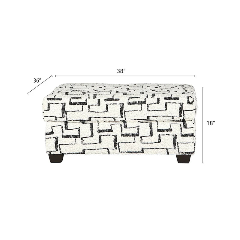 Pouf à motifs géométriques Nason de Roundhill Furniture