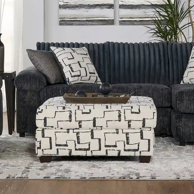Pouf à motifs géométriques Nason de Roundhill Furniture