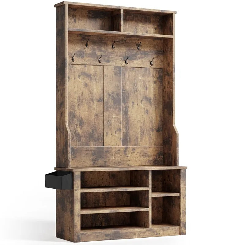 Porte-manteau 39,37 po, banc d'entrée 3 en 1 avec porte-manteau et rangement à chaussures