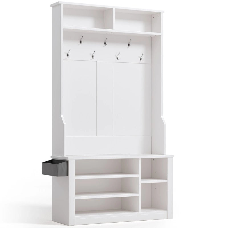Porte-manteau 39,37 po, banc d'entrée 3 en 1 avec porte-manteau et rangement à chaussures