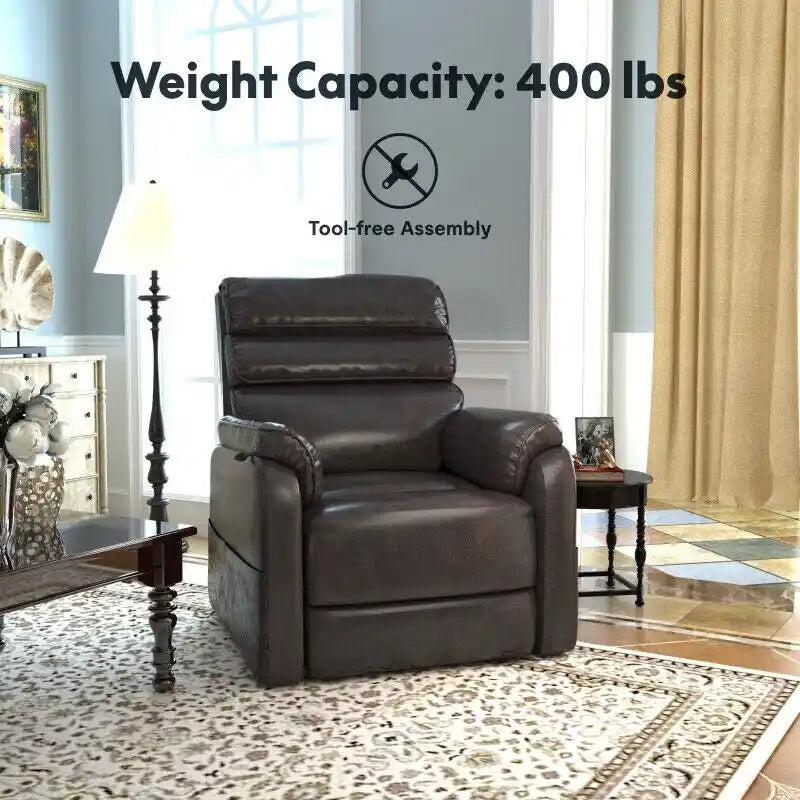 Fauteuil releveur électrique FlexiSpot à double moteur avec massage et chauffage, et appui-tête réglable pour personnes âgées