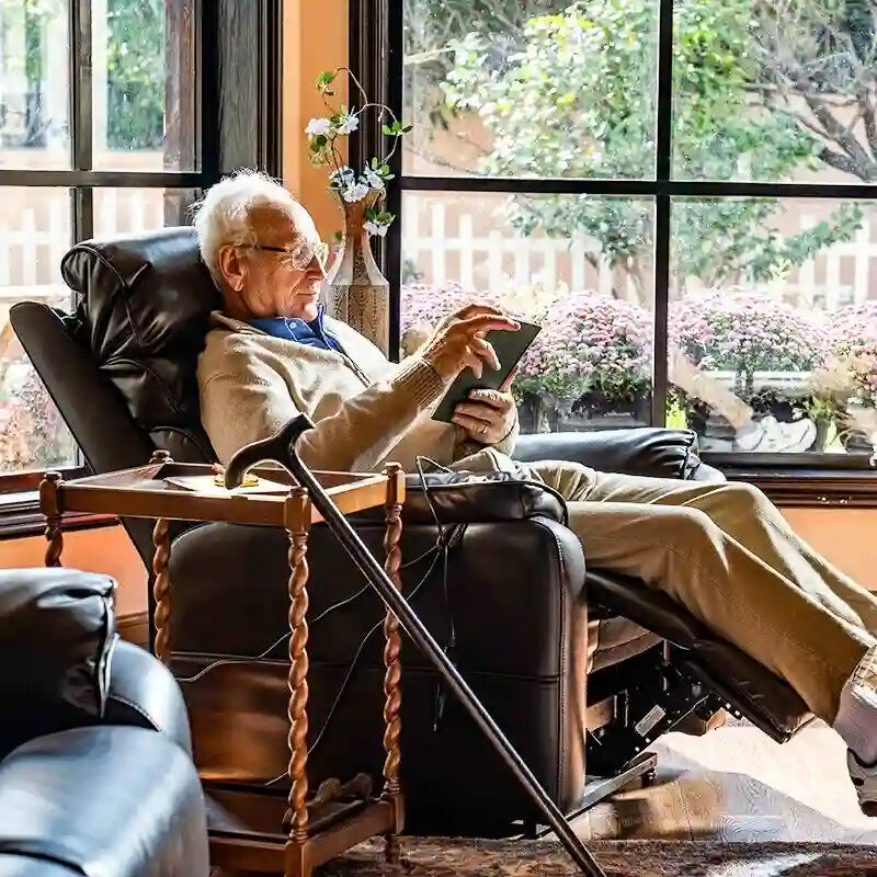 Fauteuil releveur électrique FlexiSpot à double moteur avec massage et chauffage, et appui-tête réglable pour personnes âgées