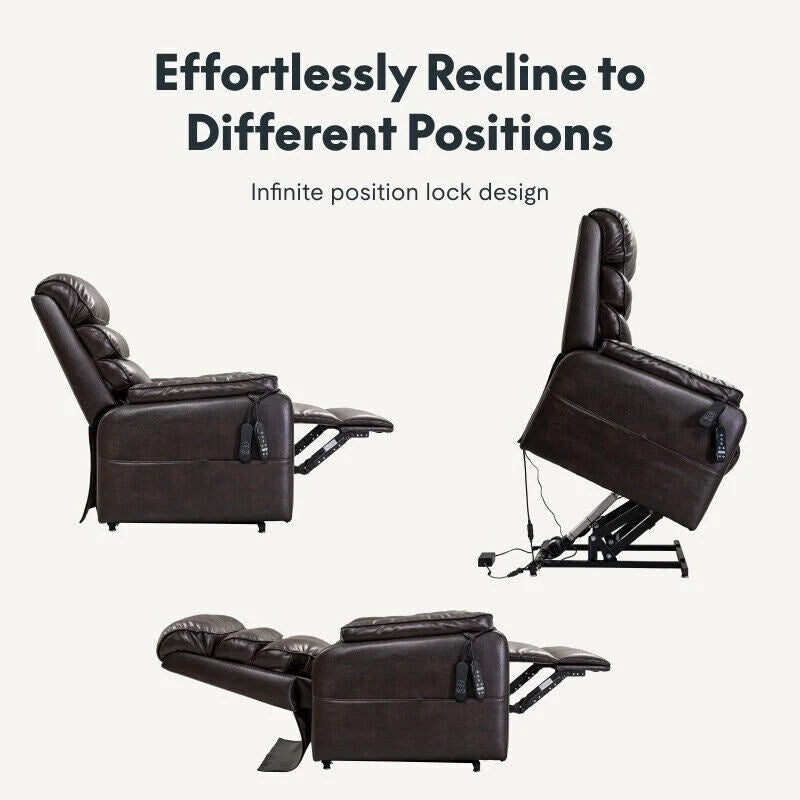 Fauteuil releveur électrique FlexiSpot à double moteur avec massage et chauffage, et appui-tête réglable pour personnes âgées