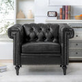 Fauteuils d'appoint en similicuir pour salon