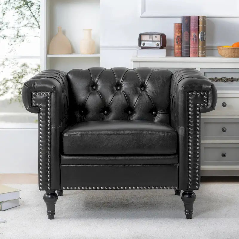 Fauteuils d'appoint en similicuir pour salon
