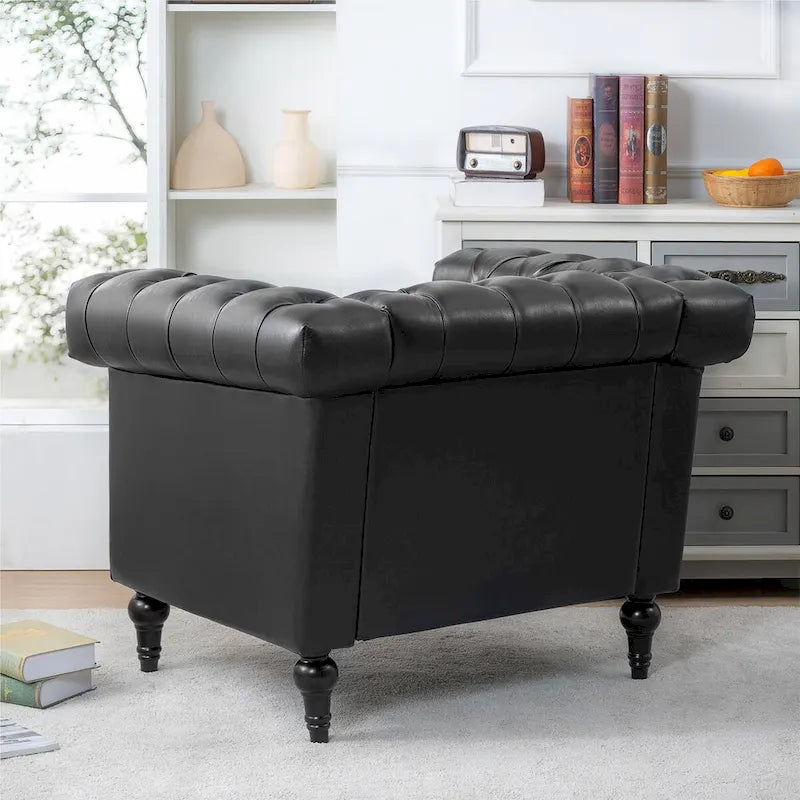 Fauteuils d'appoint en similicuir pour salon
