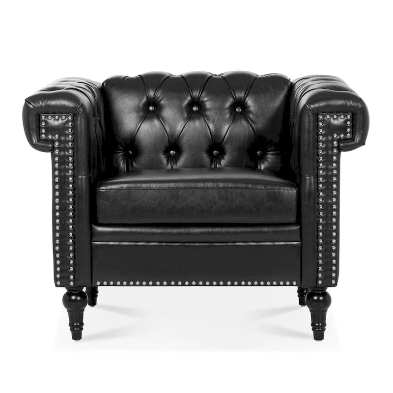 Fauteuils d'appoint en similicuir pour salon