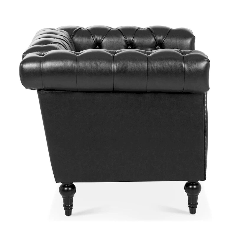 Fauteuils d'appoint en similicuir pour salon