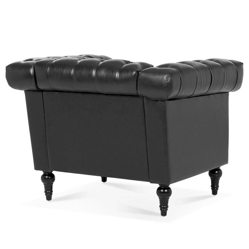 Fauteuils d'appoint en similicuir pour salon