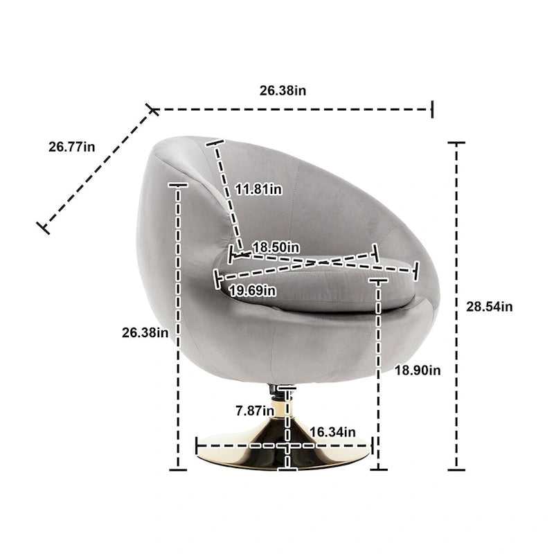 Fauteuils d'appoint pivotants à 360 degrés, fauteuils ronds