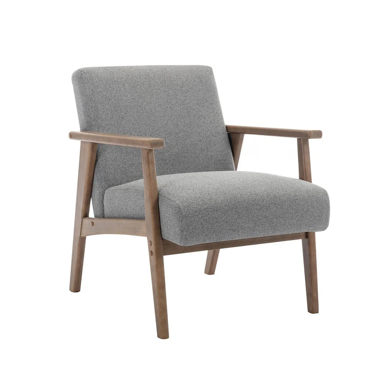 Fauteuil d'appoint en tissu Laleh de Porthos Home avec pieds en bois d'hévéa