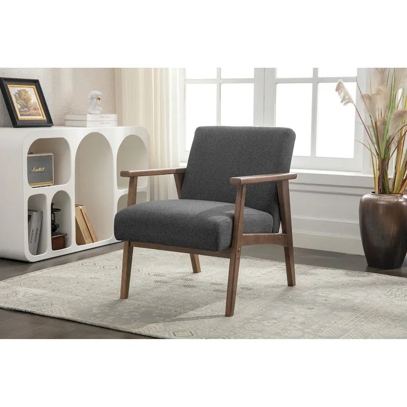 Fauteuil d'appoint en tissu Laleh de Porthos Home avec pieds en bois d'hévéa