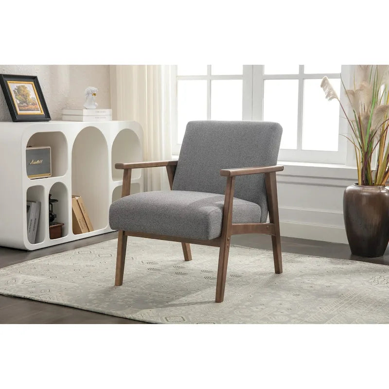 Fauteuil d'appoint en tissu Laleh de Porthos Home avec pieds en bois d'hévéa