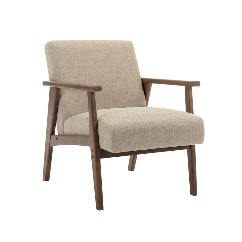 Fauteuil d'appoint en tissu Laleh de Porthos Home avec pieds en bois d'hévéa