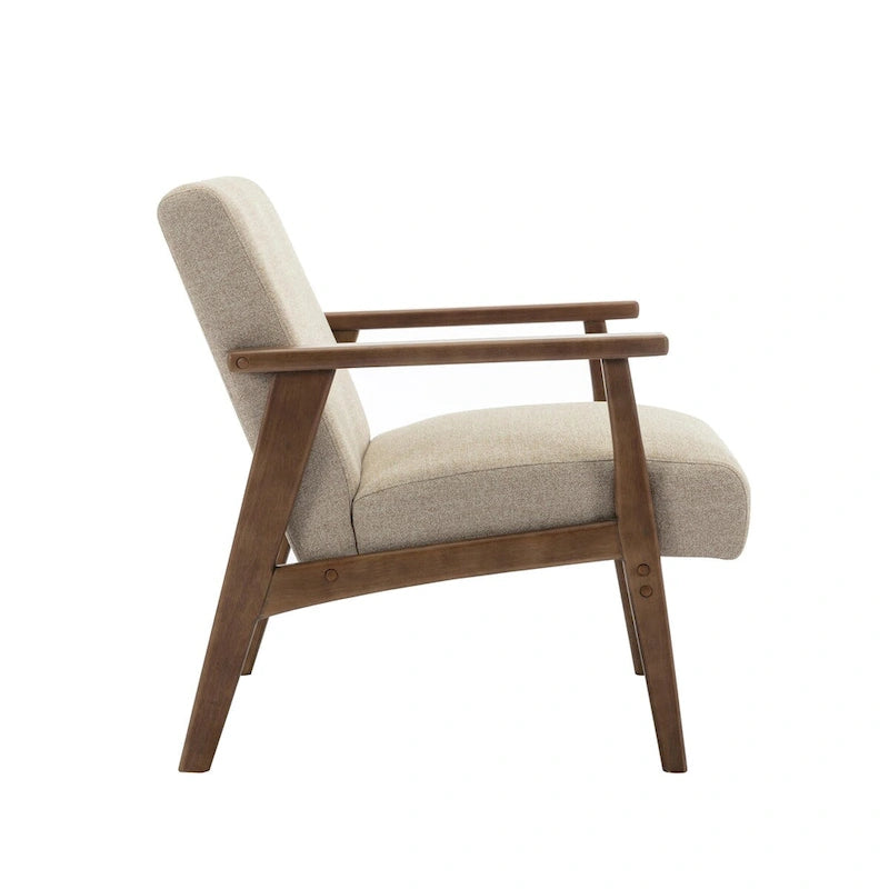 Fauteuil d'appoint en tissu Laleh de Porthos Home avec pieds en bois d'hévéa