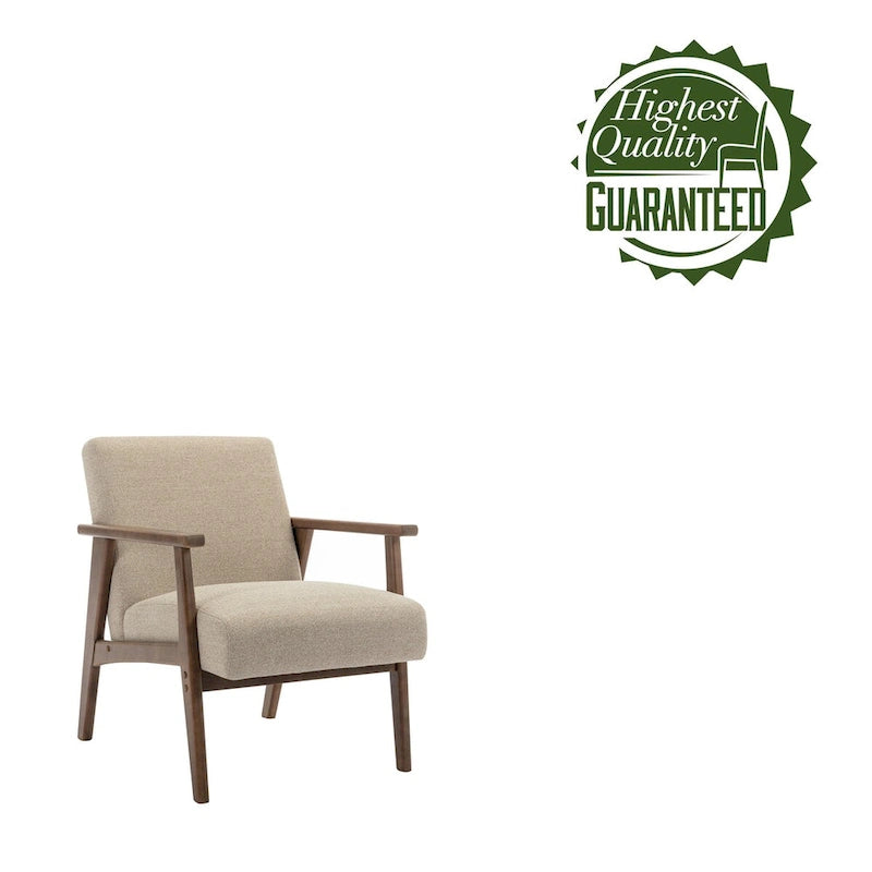 Fauteuil d'appoint en tissu Laleh de Porthos Home avec pieds en bois d'hévéa
