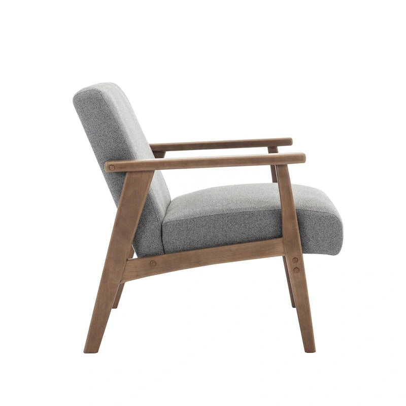 Fauteuil d'appoint en tissu Laleh de Porthos Home avec pieds en bois d'hévéa