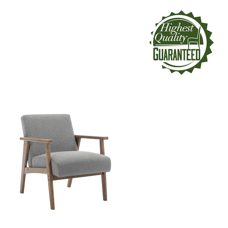 Fauteuil d'appoint en tissu Laleh de Porthos Home avec pieds en bois d'hévéa