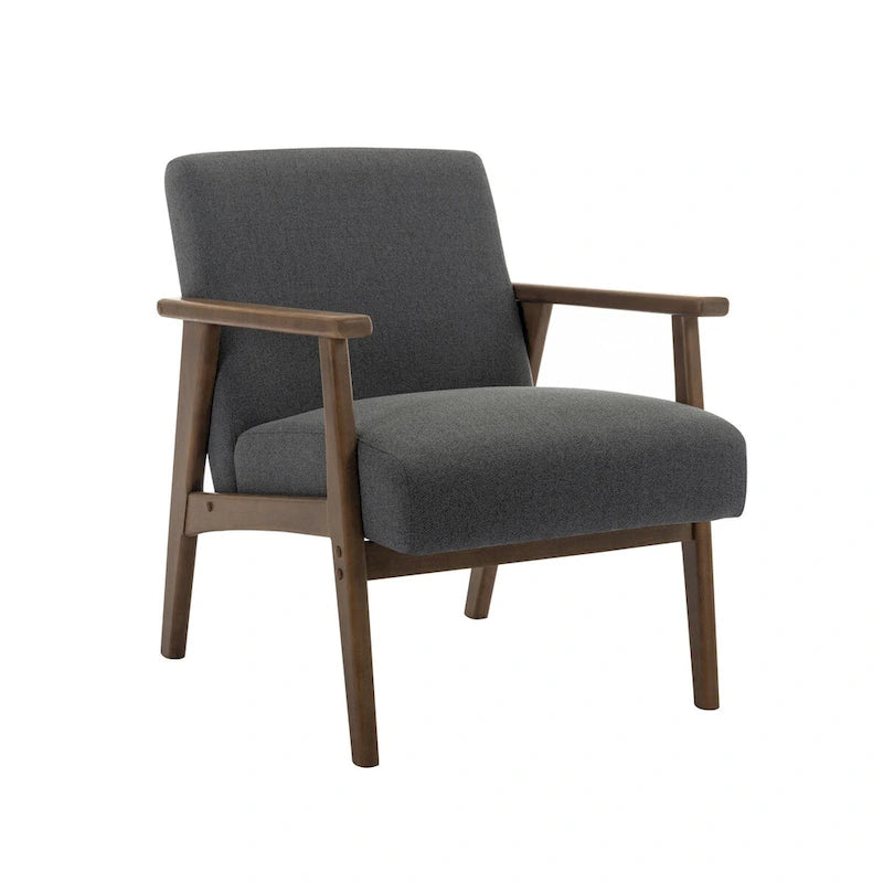 Fauteuil d'appoint en tissu Laleh de Porthos Home avec pieds en bois d'hévéa