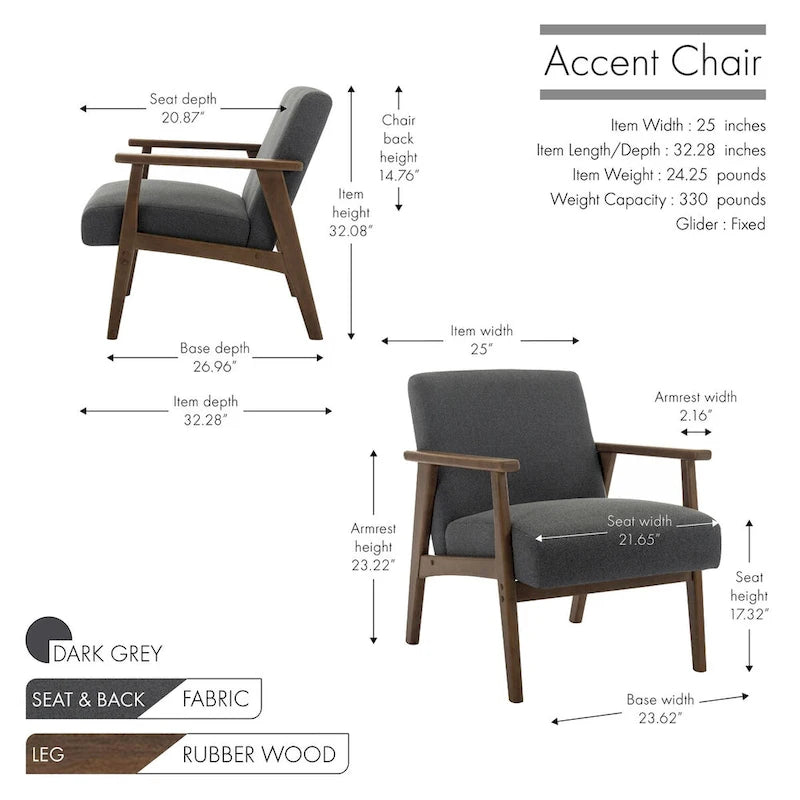 Fauteuil d'appoint en tissu Laleh de Porthos Home avec pieds en bois d'hévéa