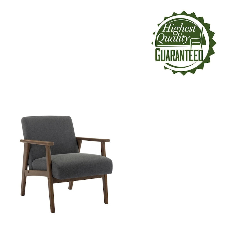 Fauteuil d'appoint en tissu Laleh de Porthos Home avec pieds en bois d'hévéa