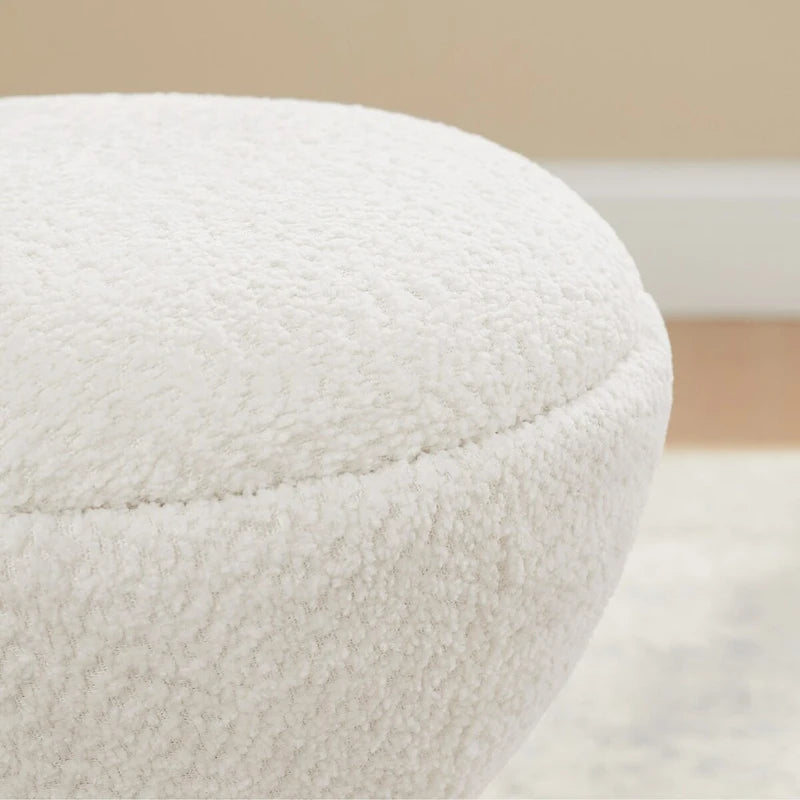 VANOMi Djembe Boucle Pouf, Tabouret de coiffeuse rembourré pour salon, dressing (Lot de 2)