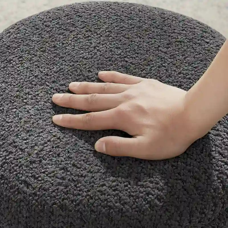 VANOMi Djembe Boucle Pouf, Tabouret de coiffeuse rembourré pour salon, dressing (Lot de 2)